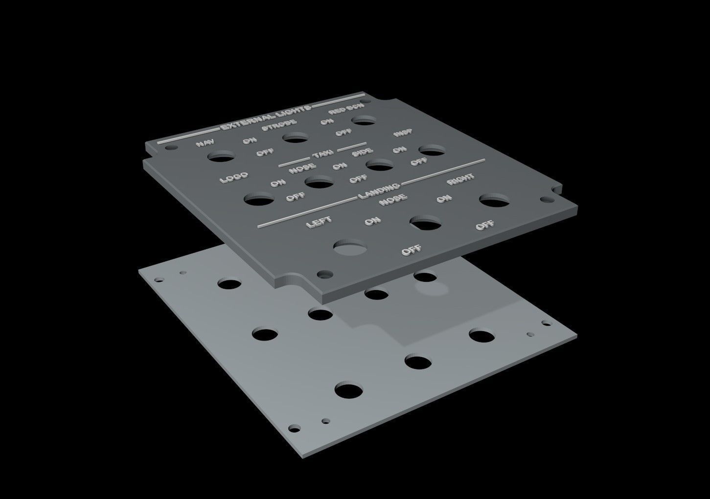 EMBRAER E1 OVERHEAD - EXTERNAL LIGHTS PANEL 3D print model_1