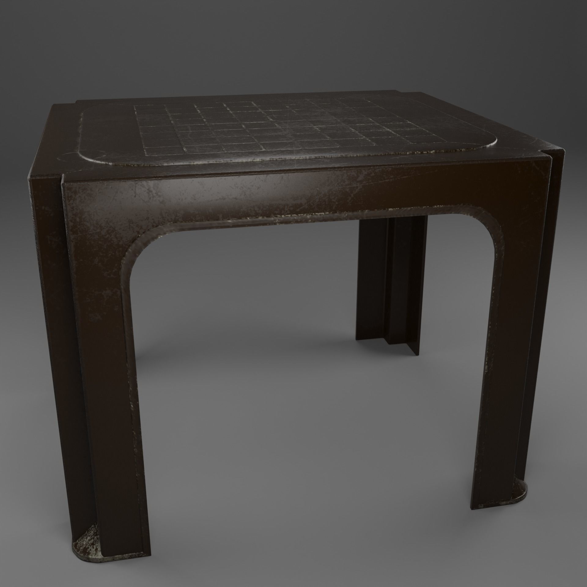 Plastic Table Low-poly 3D model_3