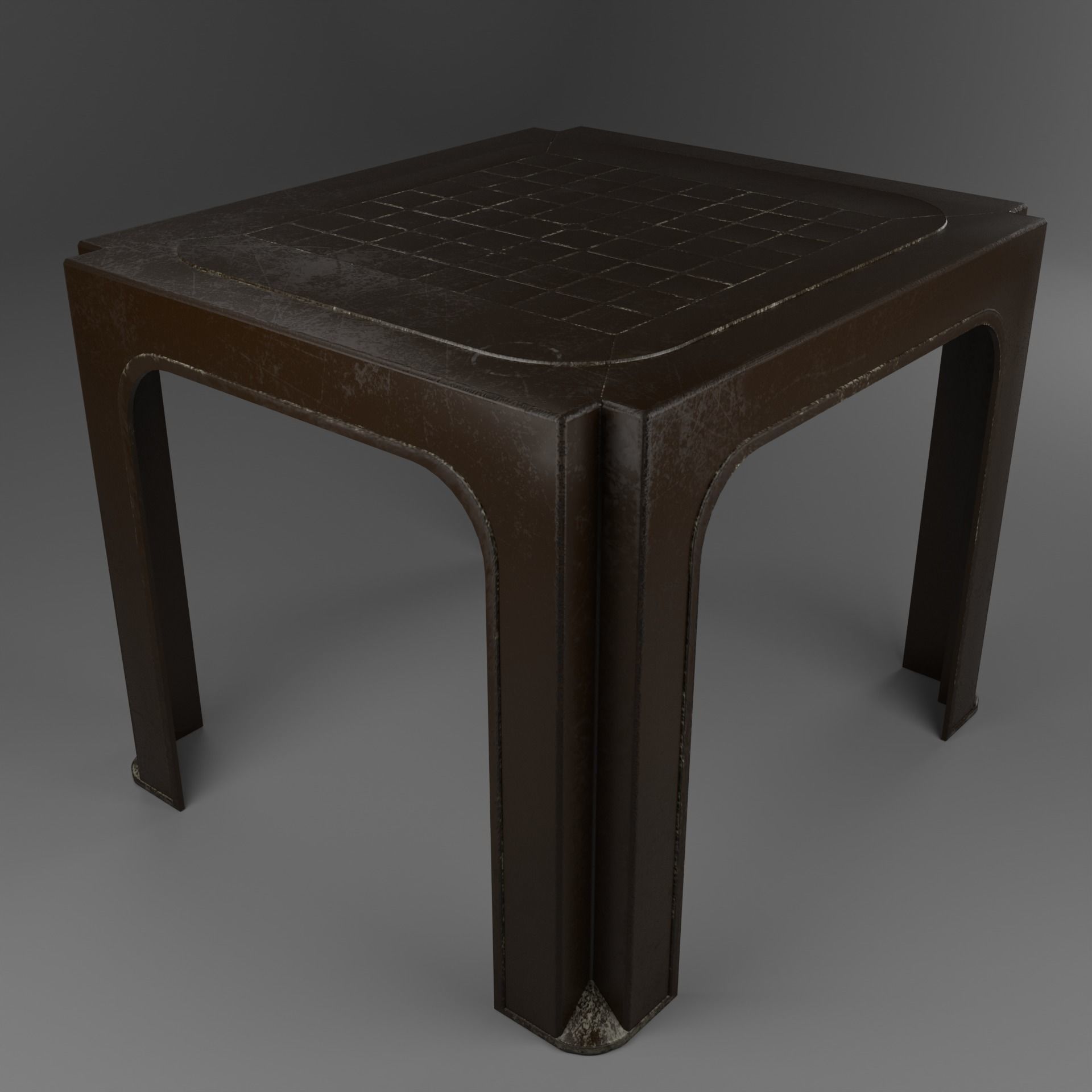 Plastic Table Low-poly 3D model_4