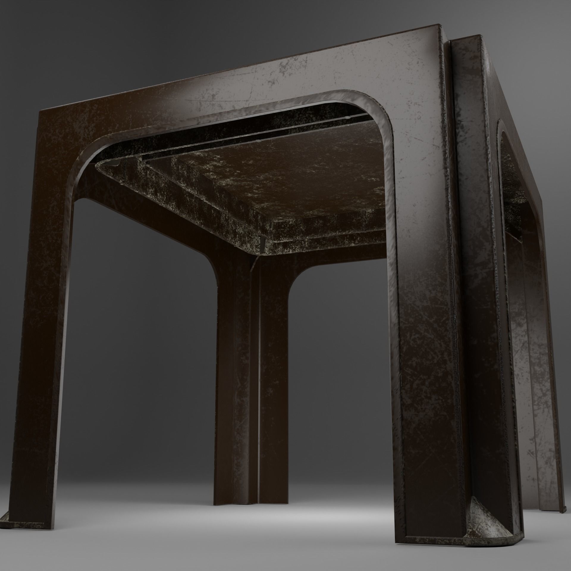 Plastic Table Low-poly 3D model_10