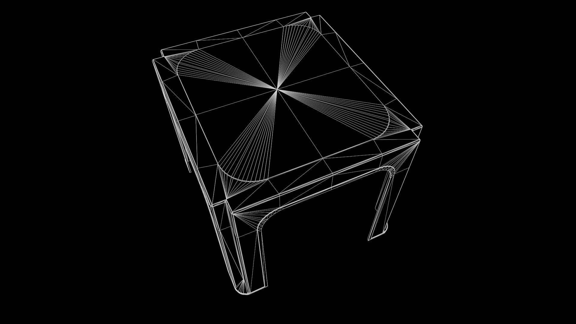 Plastic Table Low-poly 3D model_2