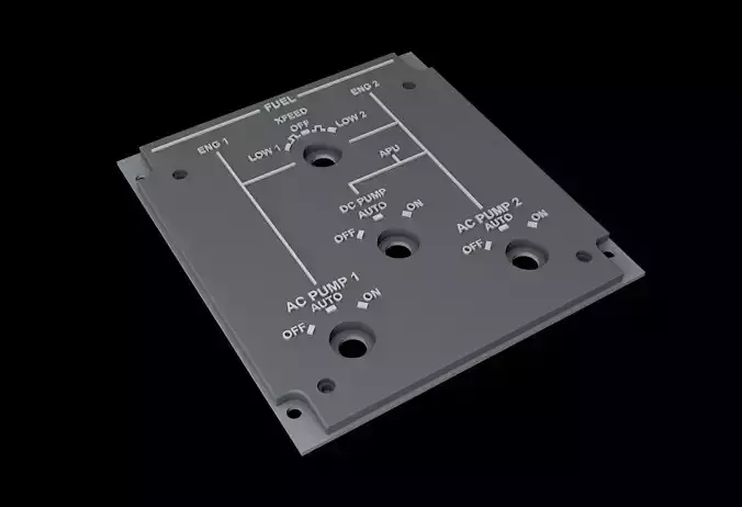 EMBRAER E1 OVERHEAD - FUEL PANEL 3D print model