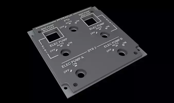 EMBRAER E1 OVERHEAD - HYDRAULIC PANEL 3D print model