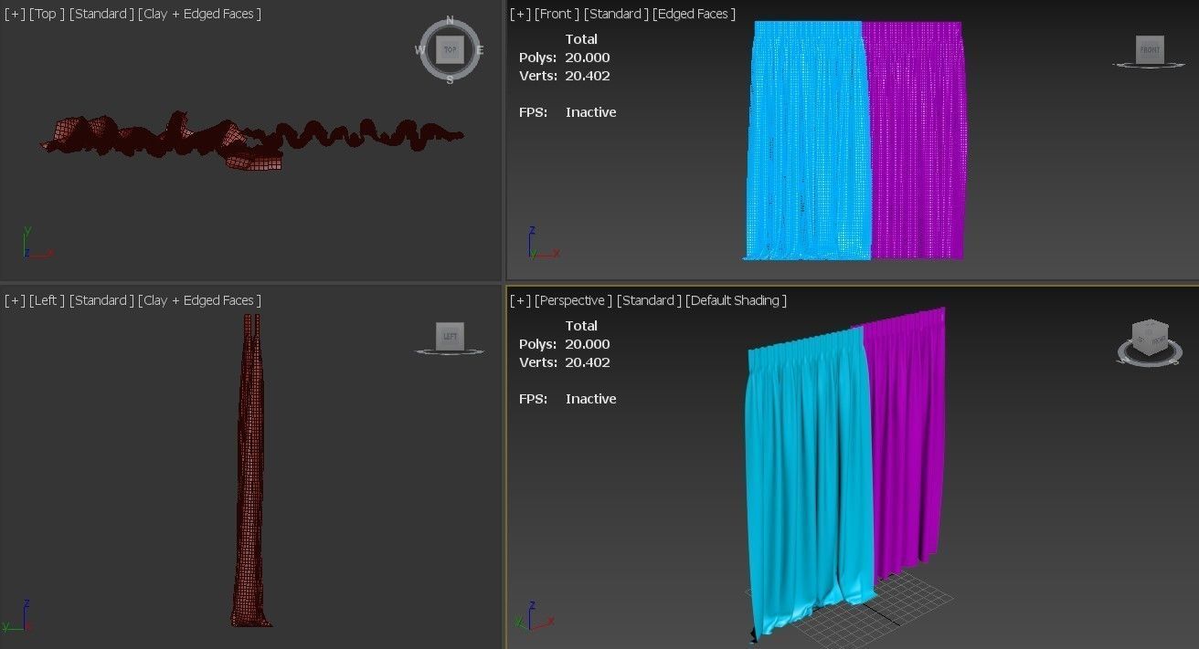 Curtain1 curtain Low-poly 3D model_2