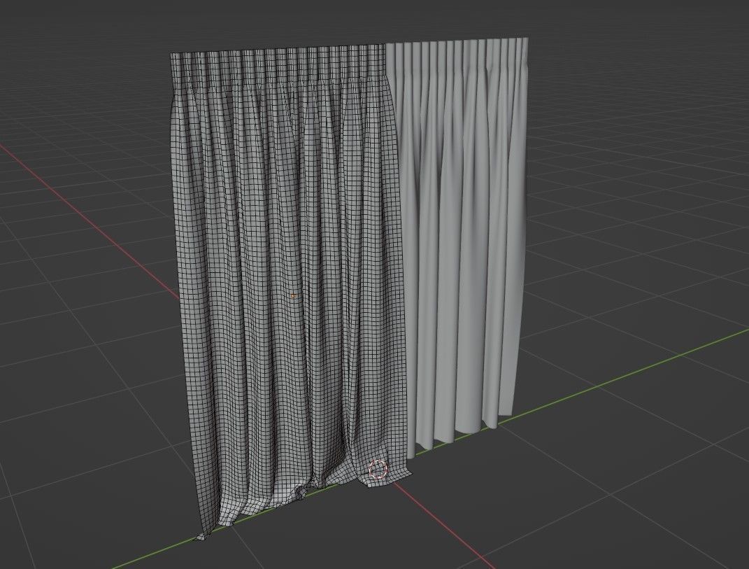 Curtain1 curtain Low-poly 3D model_1