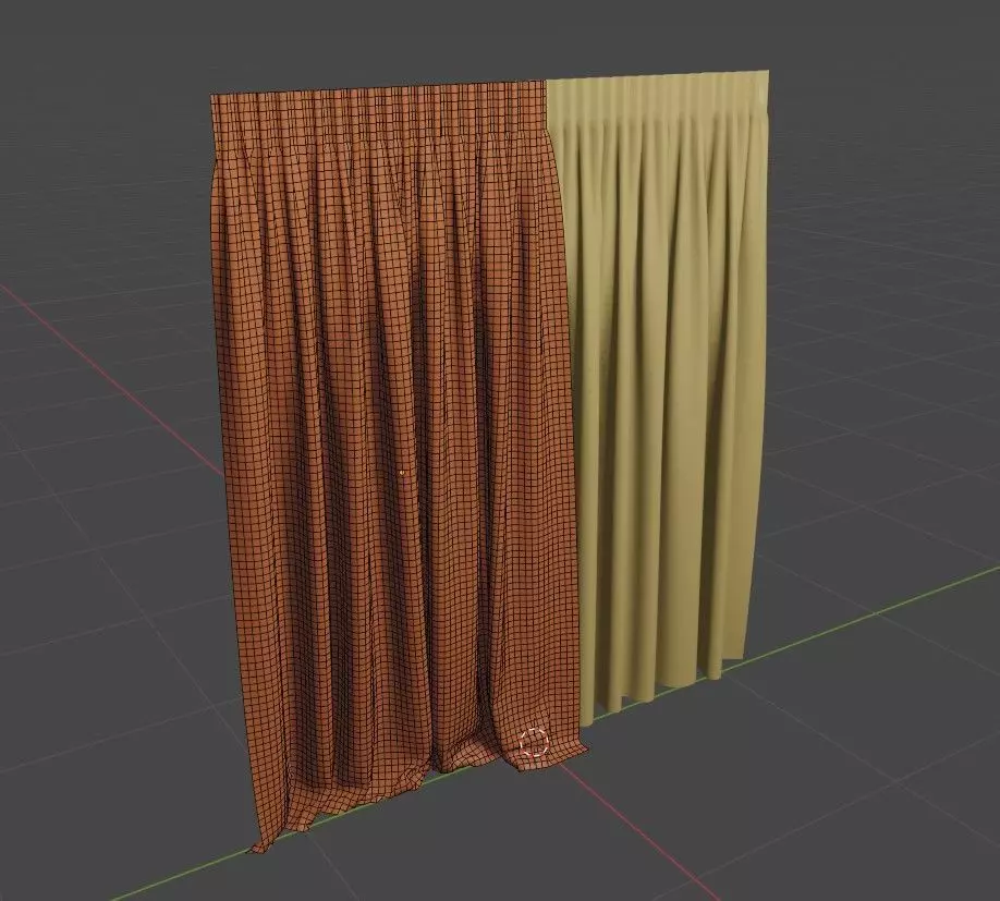 Curtain1 curtain Low-poly 3D model_0