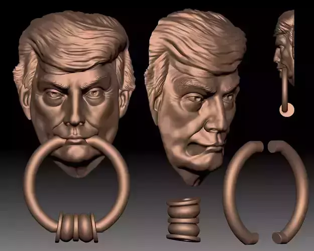 Door knocker Trump 3D printable 3D print model