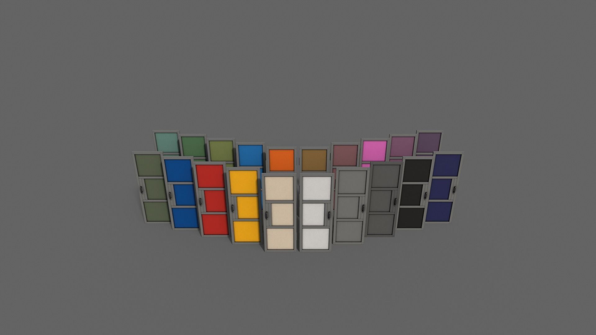 PBR Metal Door A1 Low-poly 3D model_4