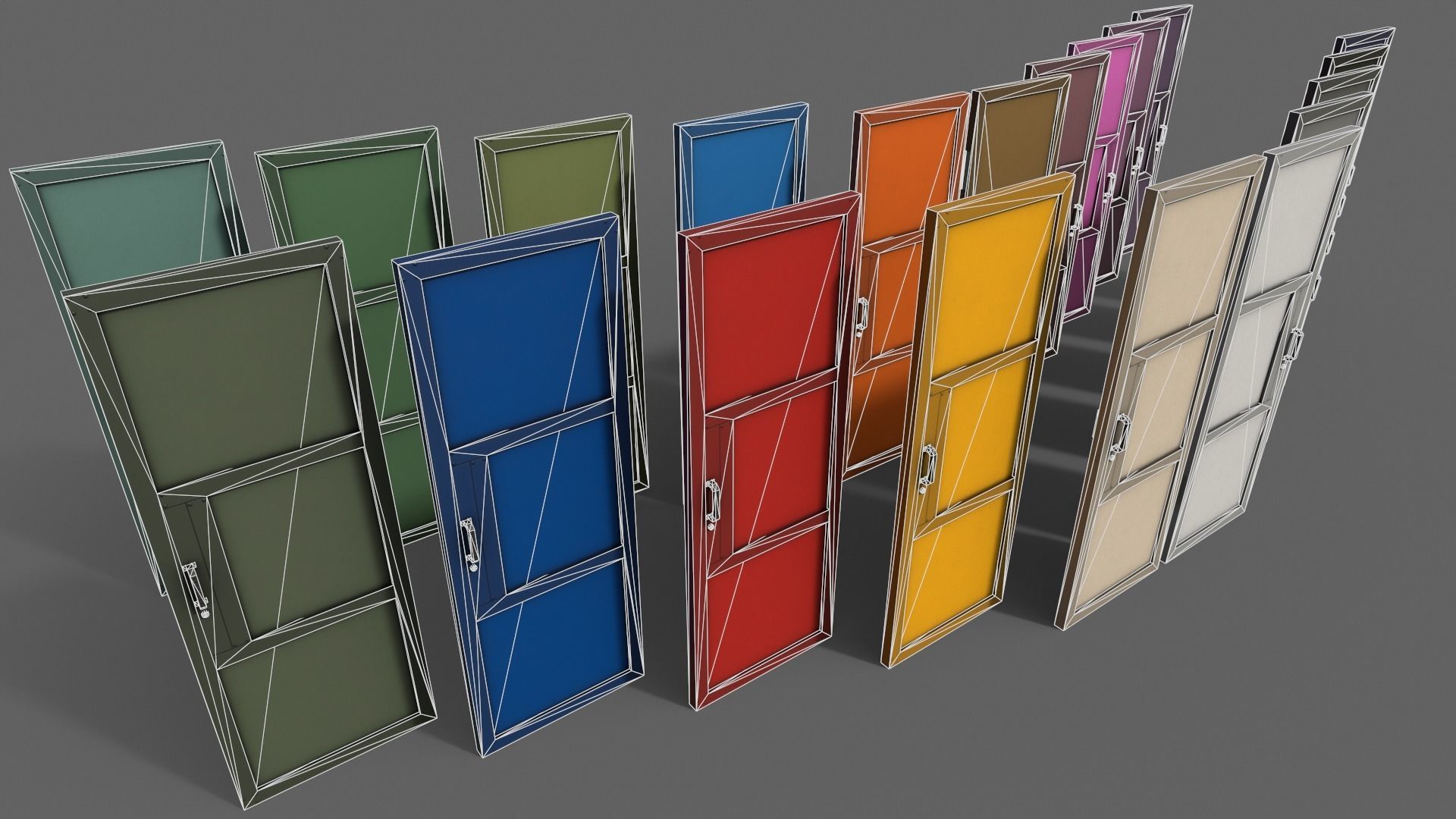 PBR Metal Door A1 Low-poly 3D model_24