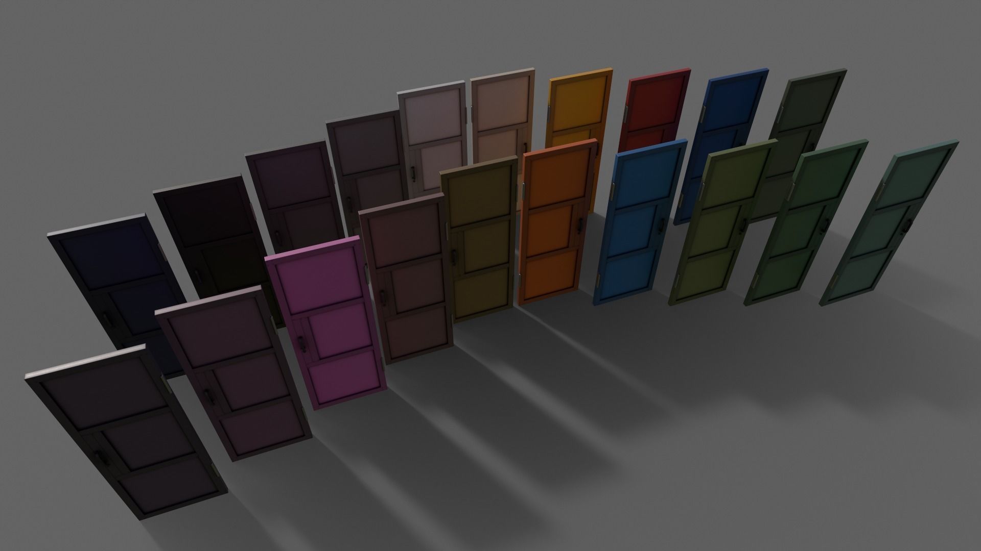 PBR Metal Door A1 Low-poly 3D model_11