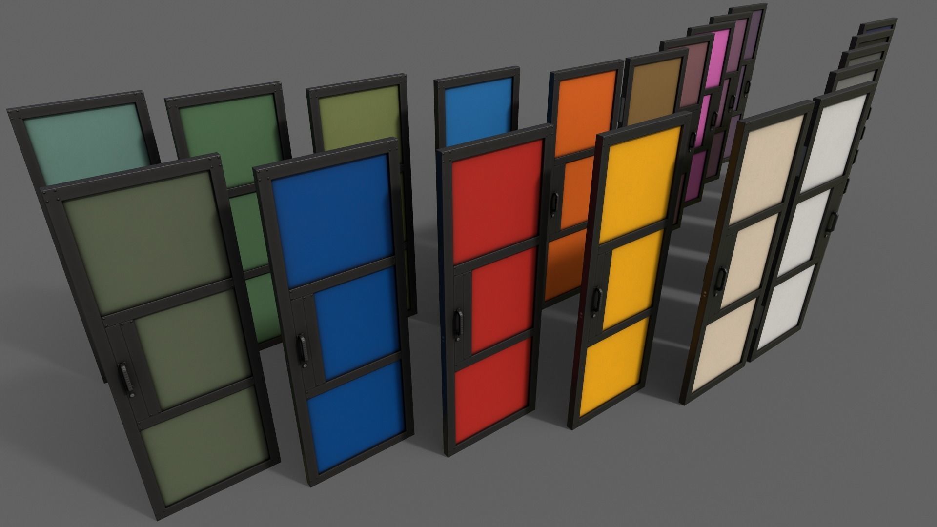 PBR Metal Door A1 Low-poly 3D model_18