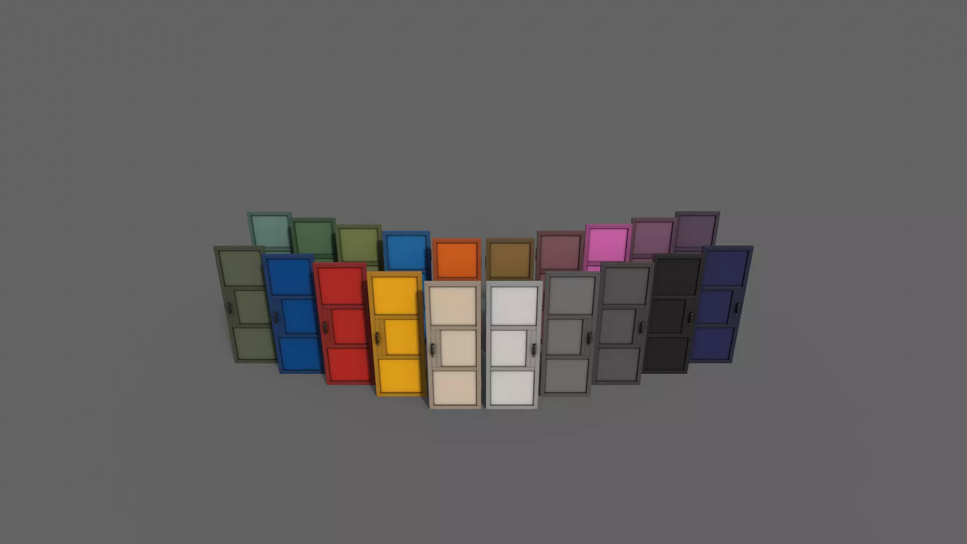 PBR Metal Door A1 Low-poly 3D model_0