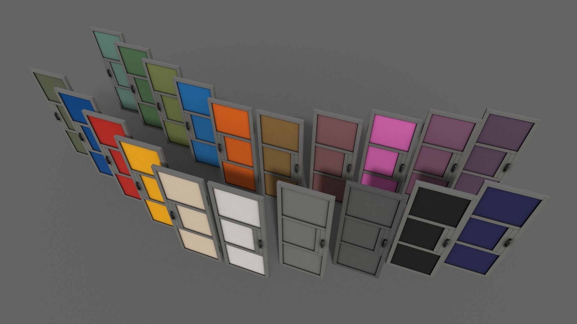 PBR Metal Door A1 Low-poly 3D model_9