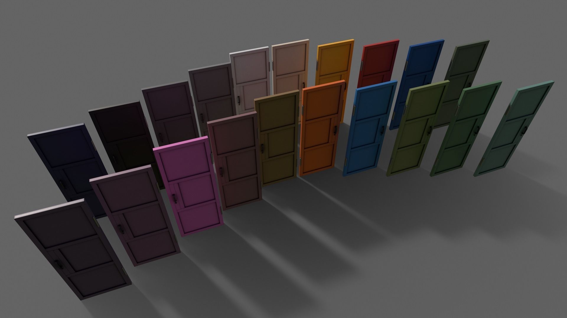 PBR Metal Door A1 Low-poly 3D model_12