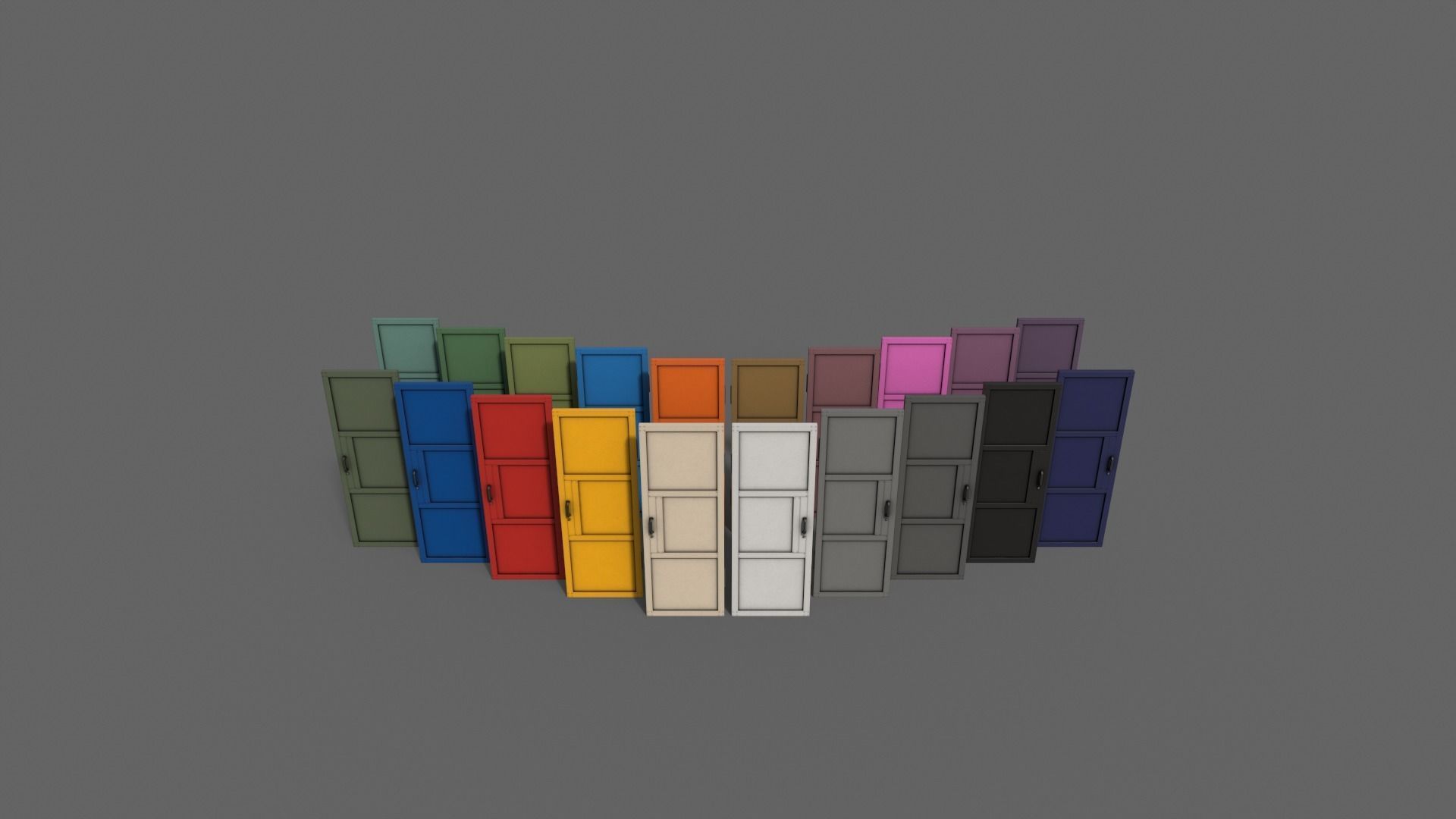 PBR Metal Door A1 Low-poly 3D model_2