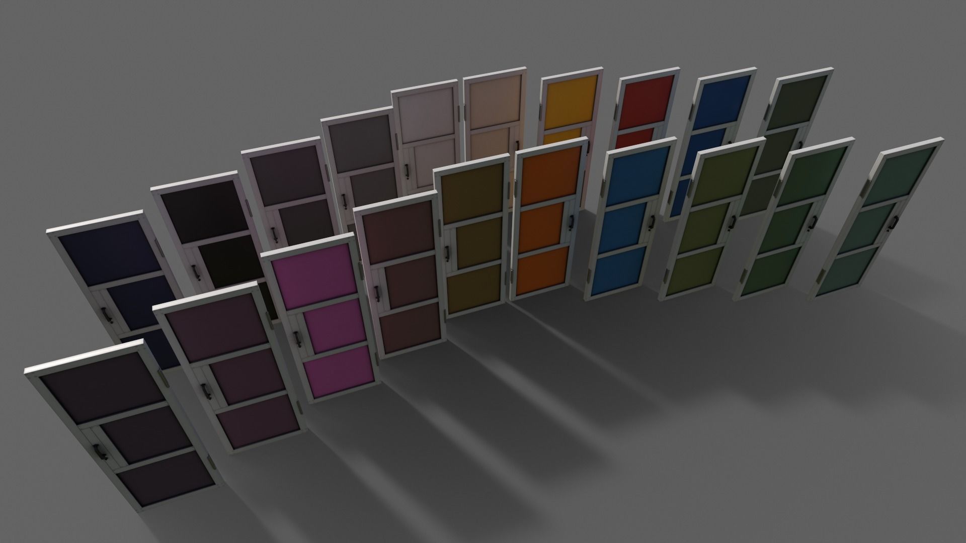 PBR Metal Door A1 Low-poly 3D model_15