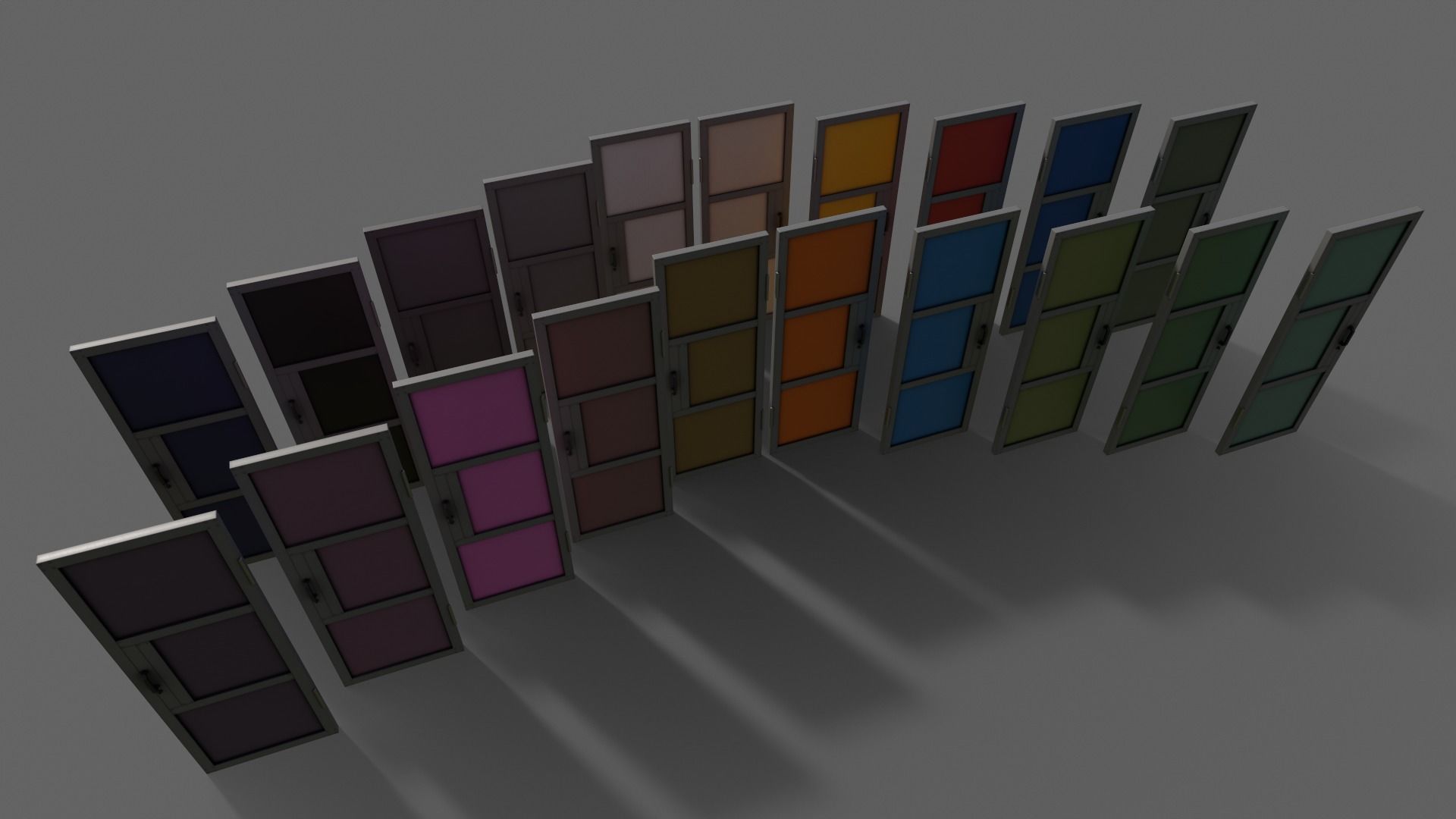 PBR Metal Door A1 Low-poly 3D model_14