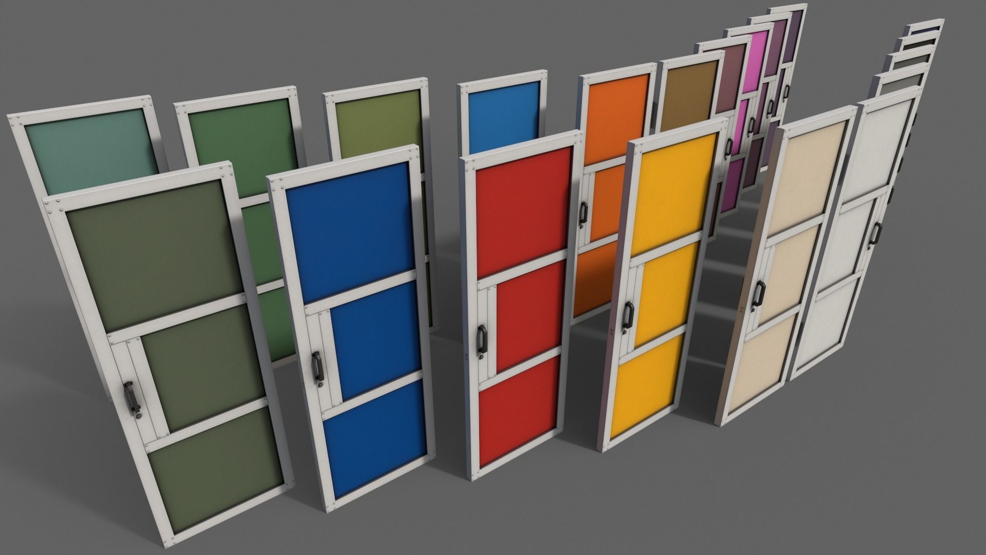 PBR Metal Door A1 Low-poly 3D model_20