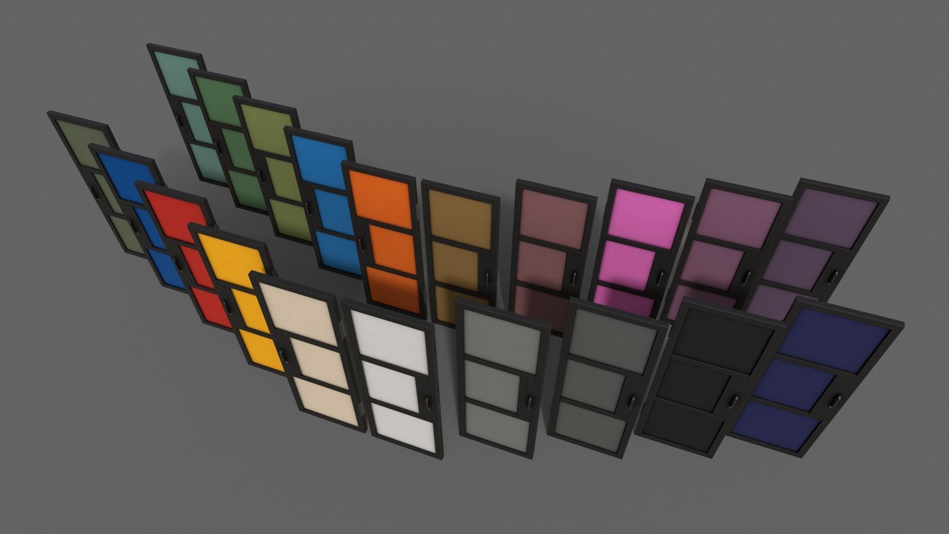 PBR Metal Door A1 Low-poly 3D model_8