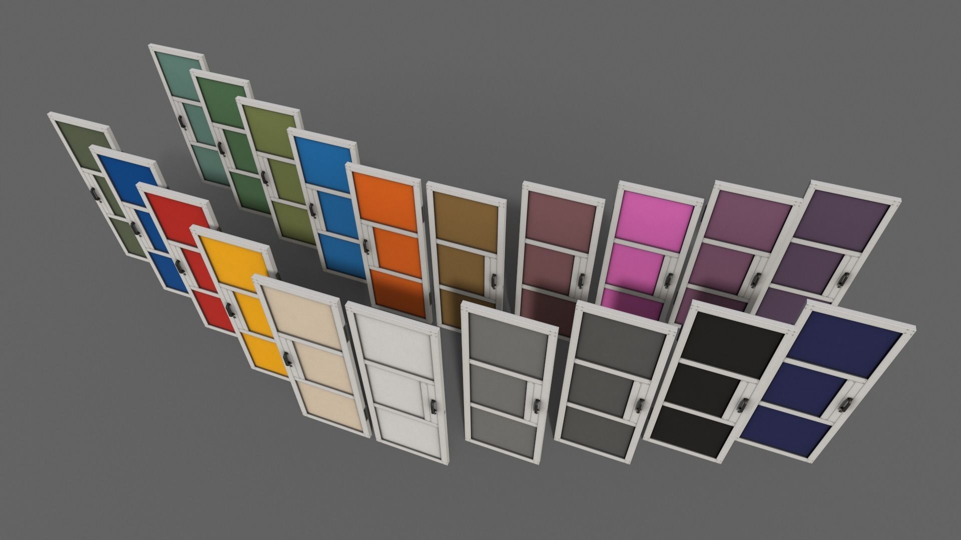 PBR Metal Door A1 Low-poly 3D model_10