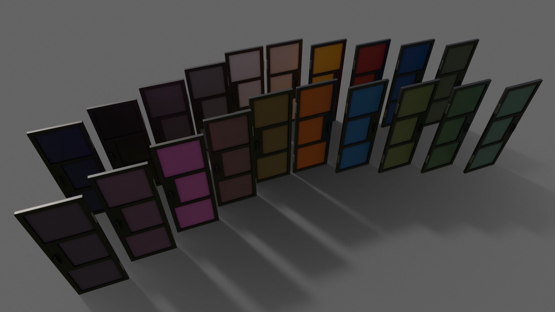 PBR Metal Door A1 Low-poly 3D model_13