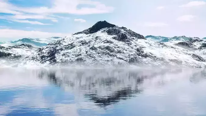 Single mountain snow landscape piece 2