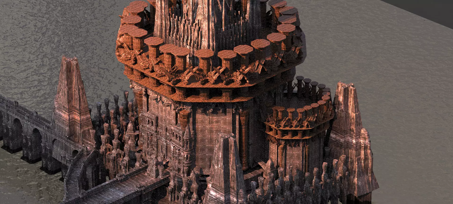 Celtic Fortress Kit bash 3D model_0