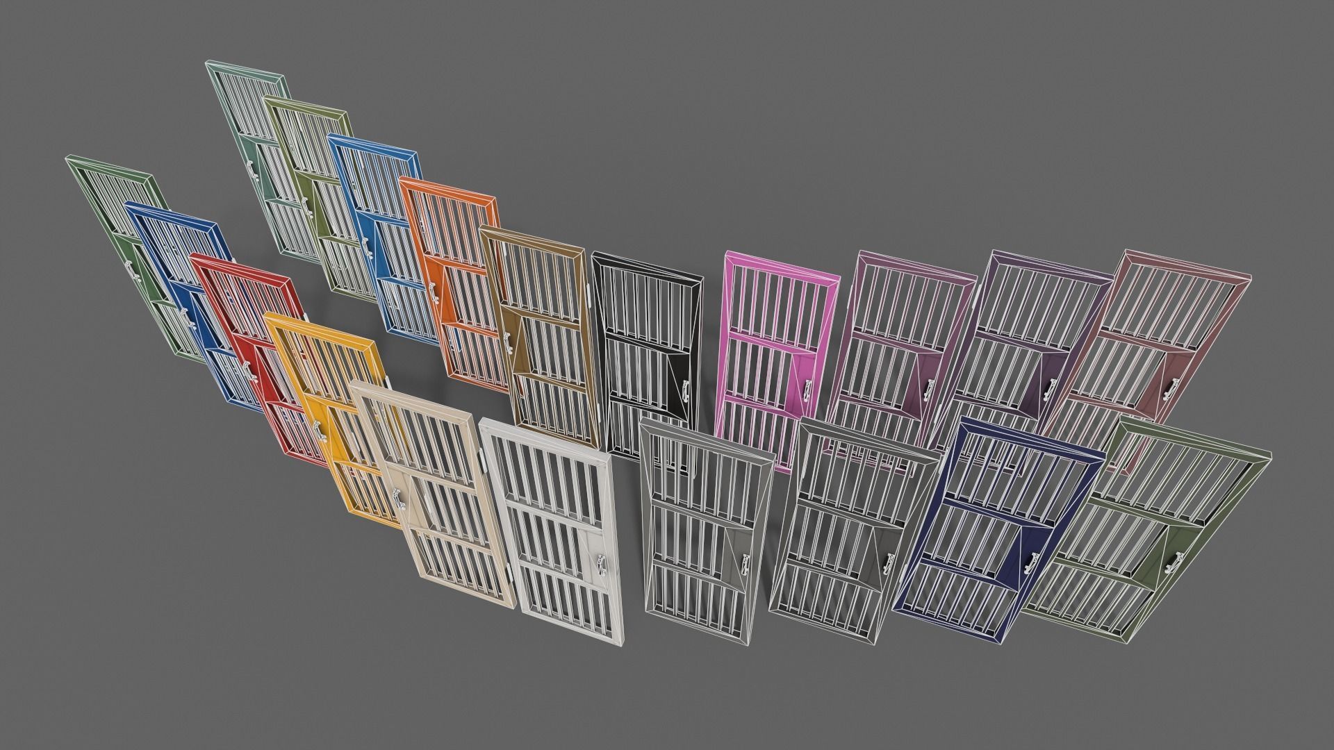 PBR Metal Door Gate A Low-poly 3D model_10