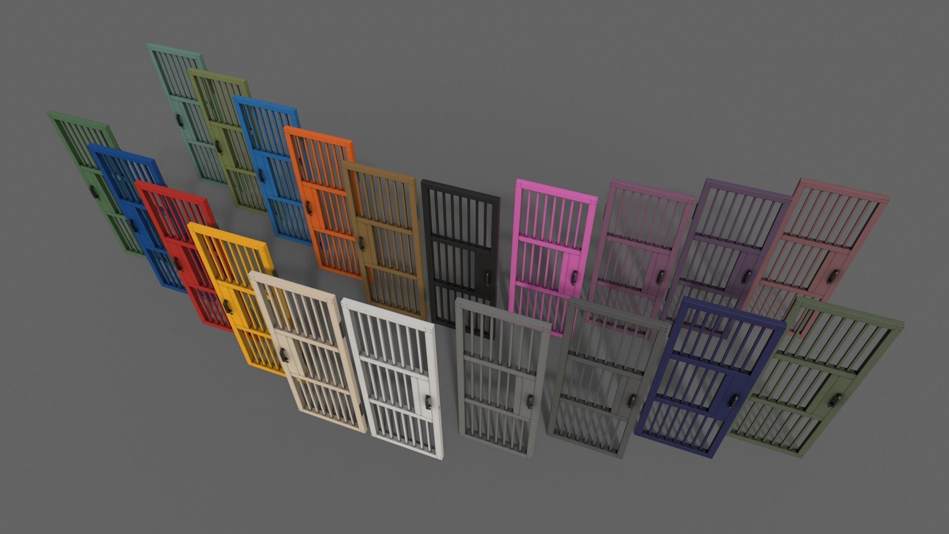 PBR Metal Door Gate A Low-poly 3D model_3