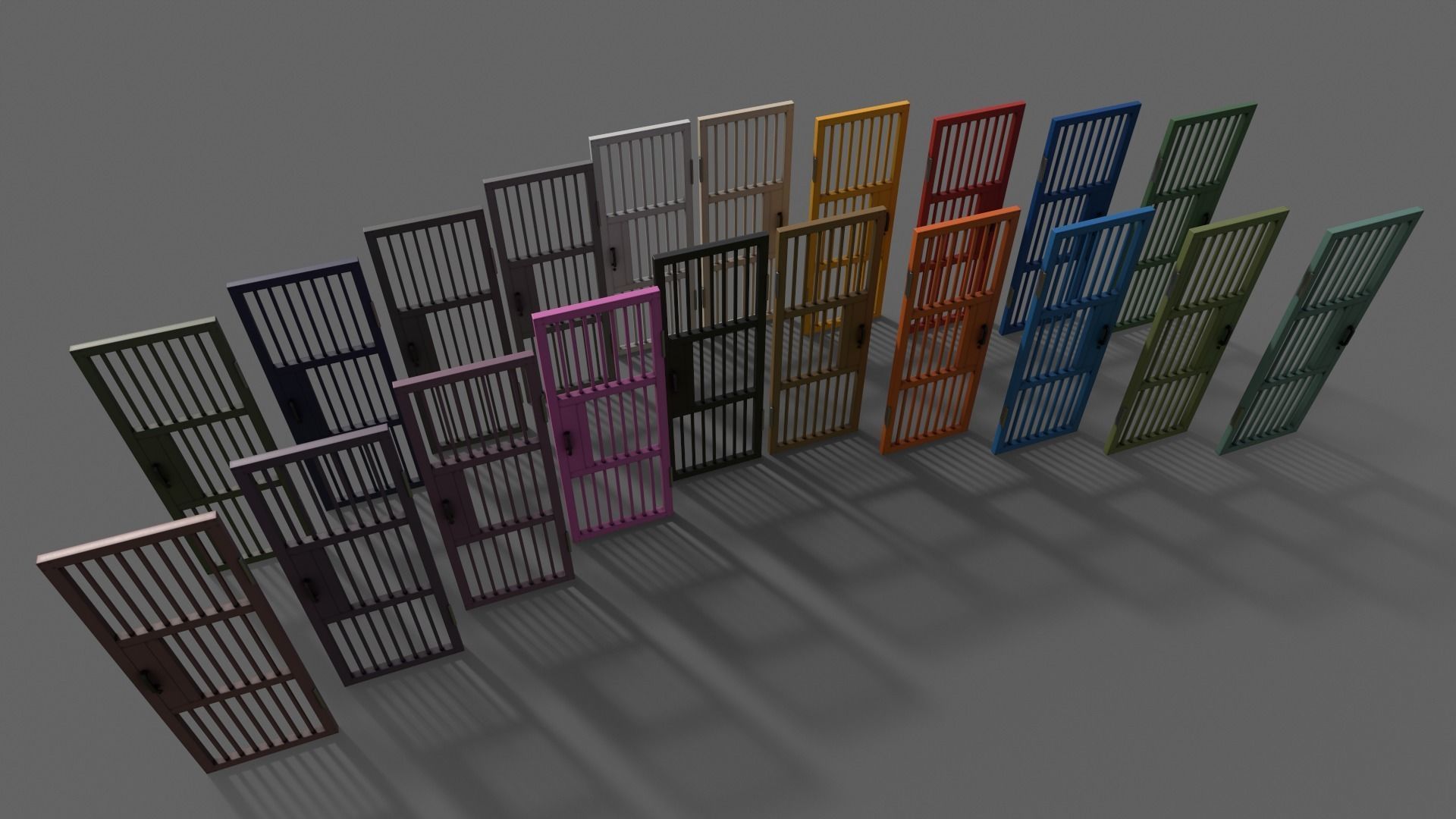 PBR Metal Door Gate A Low-poly 3D model_5