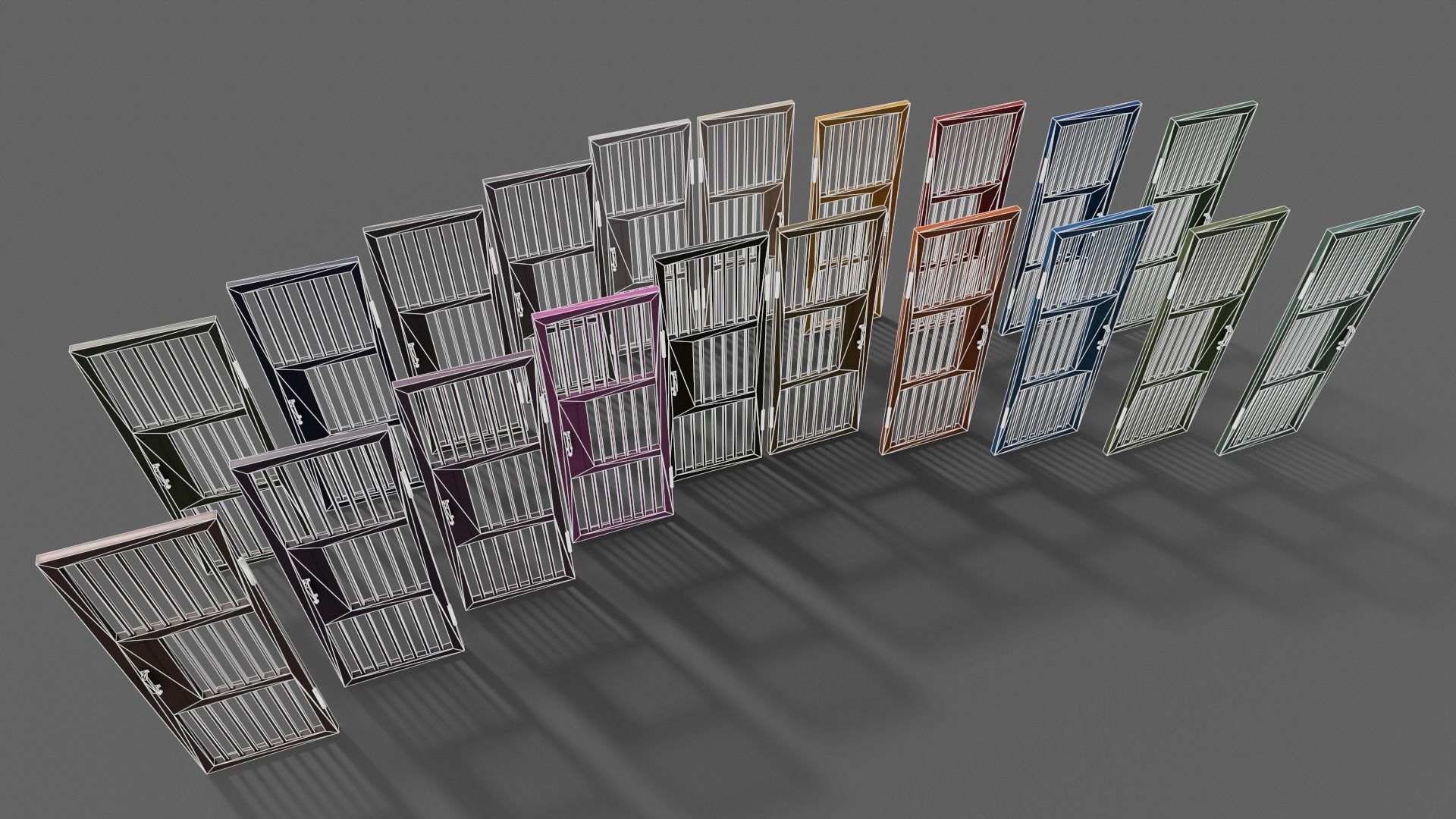 PBR Metal Door Gate A Low-poly 3D model_11