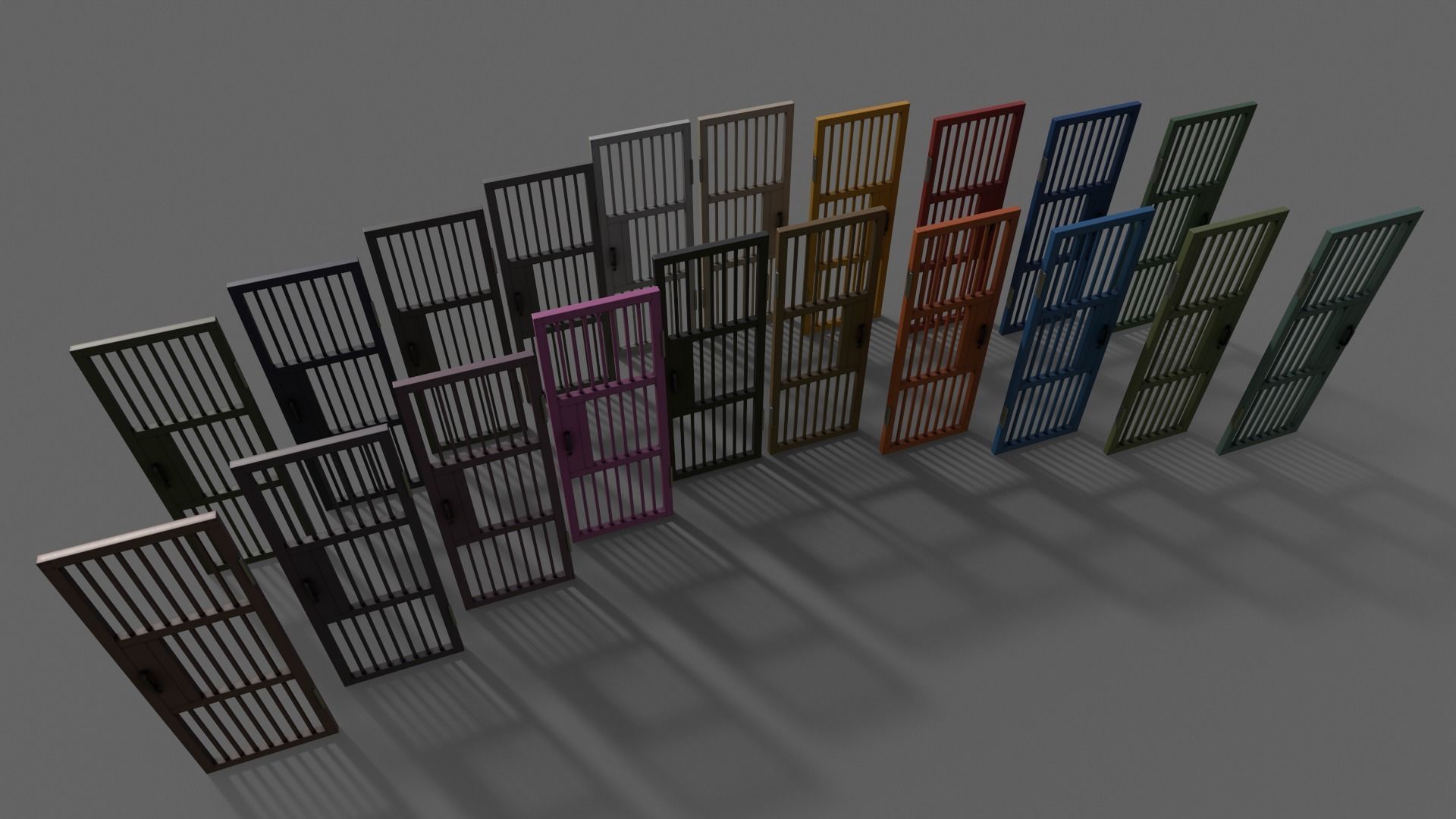 PBR Metal Door Gate A Low-poly 3D model_6