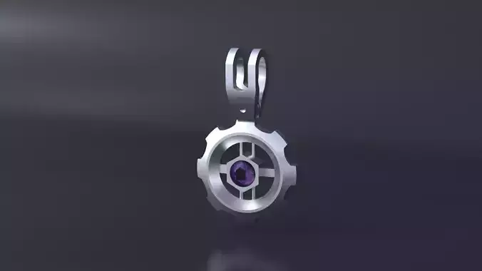 Clockkwork  Pendant  with gem for CNC or 3D