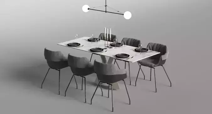 Dining Room Prora Table Bonaldo MDF Italia Flow Slim Armchair