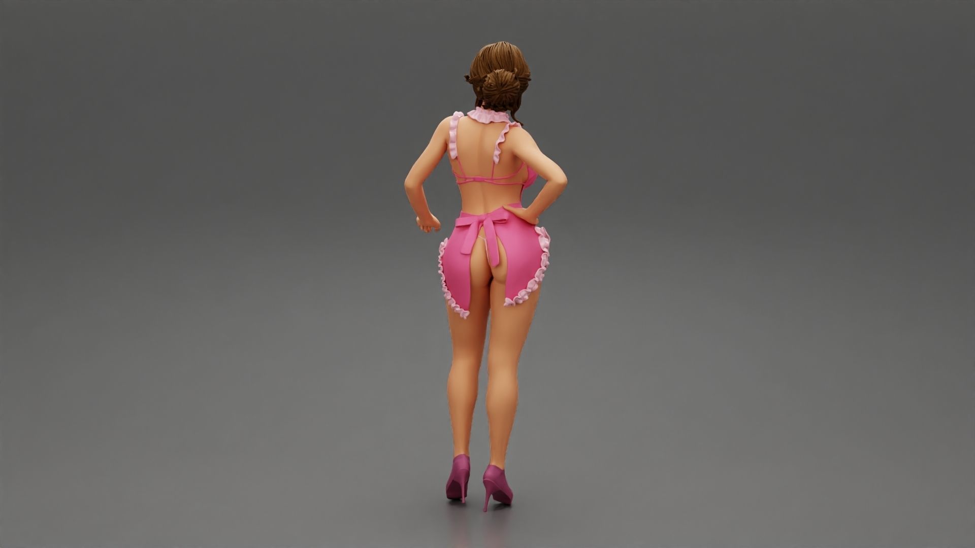 Sexy maid standing with hand on hip 3D print model_2