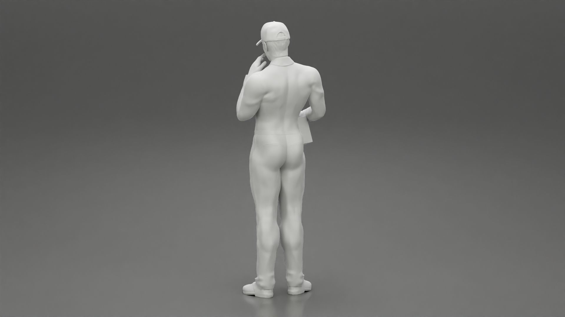 Delivery man holding a box 3D print model_10