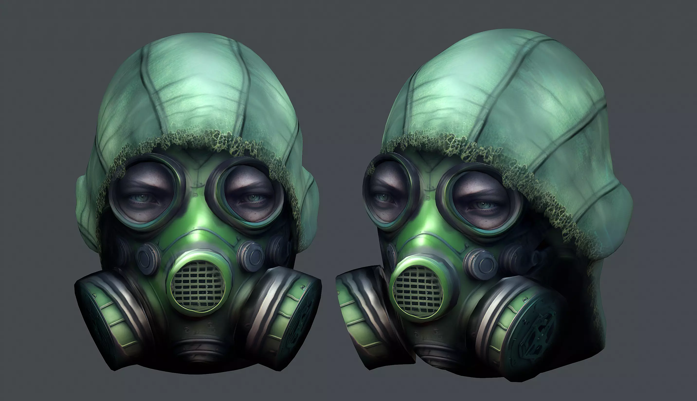 Gas mask helmet scifi Low-poly character art game space Low-poly 3D model_0