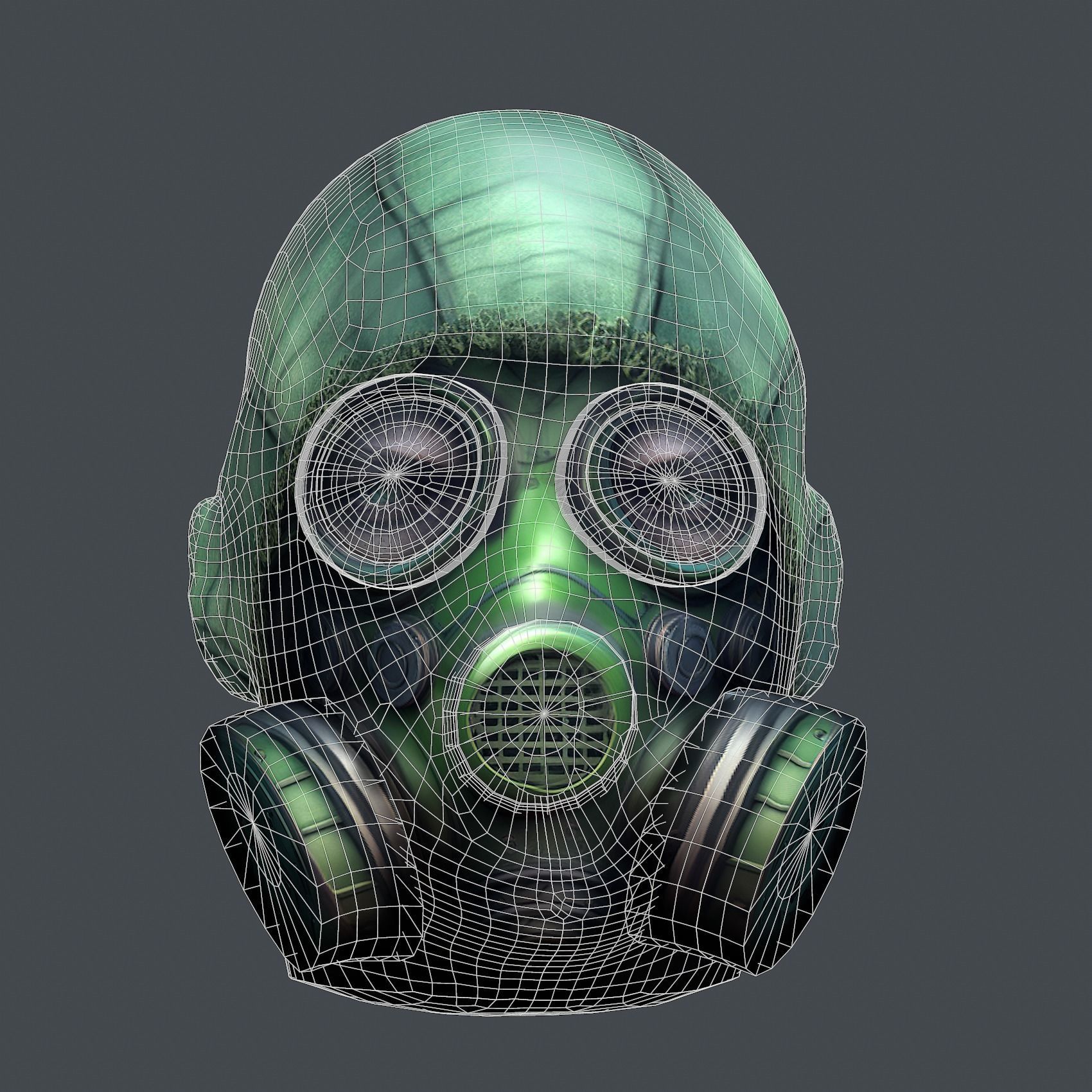Gas mask helmet scifi Low-poly character art game space Low-poly 3D model_8