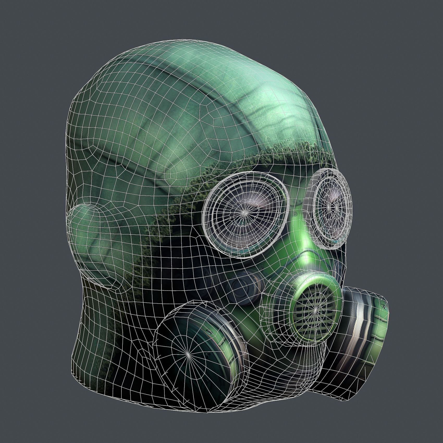 Gas mask helmet scifi Low-poly character art game space Low-poly 3D model_1