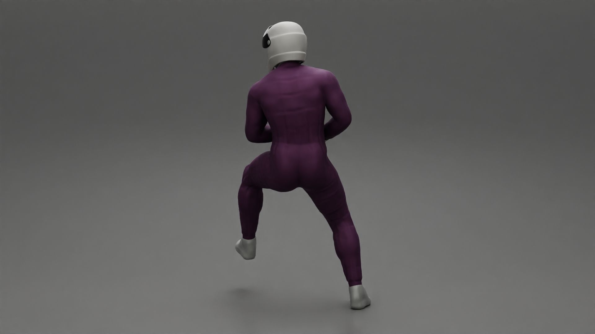 Biker man in helmet on a motorcycle stopped 3D print model_3