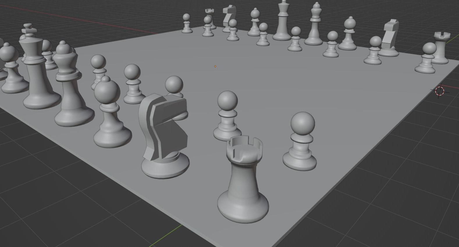 Metallic Chess Set Low-poly 3D model_3
