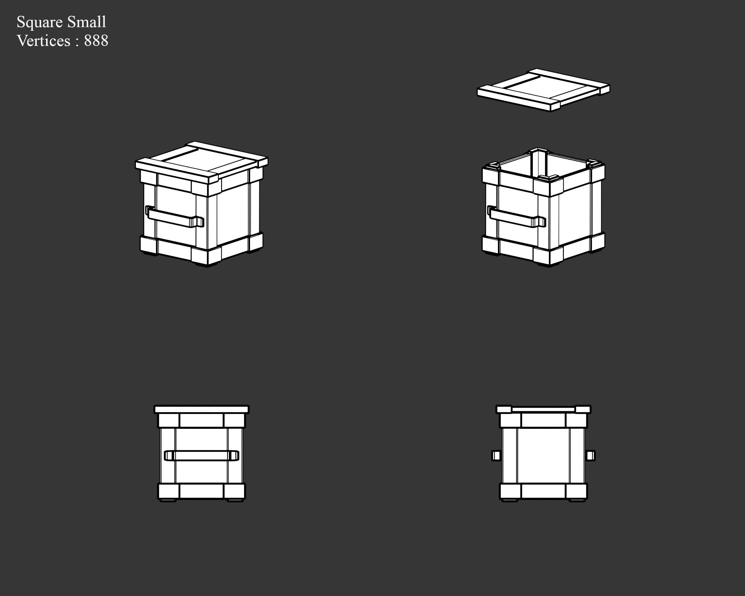 Medieval Collection Containers Metal Crates and Cans _35