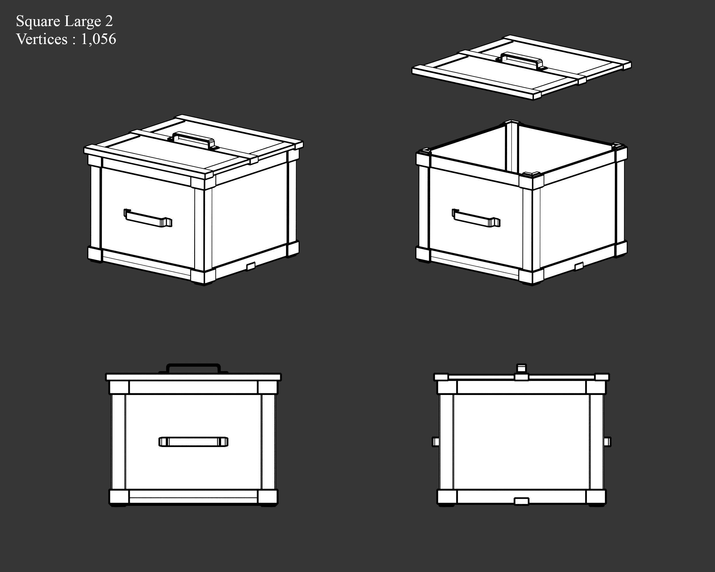 Medieval Collection Containers Metal Crates and Cans _33