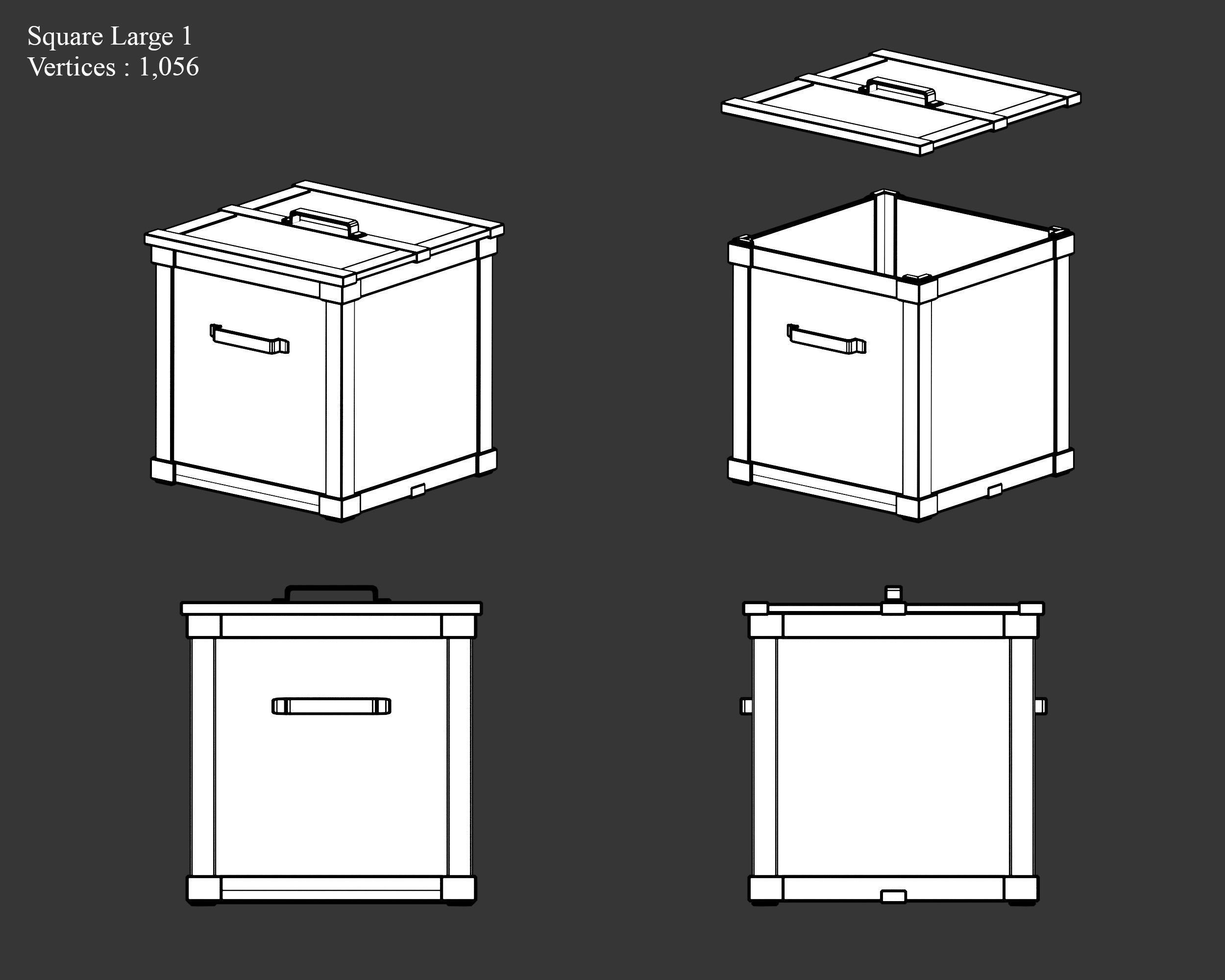 Medieval Collection Containers Metal Crates and Cans _31