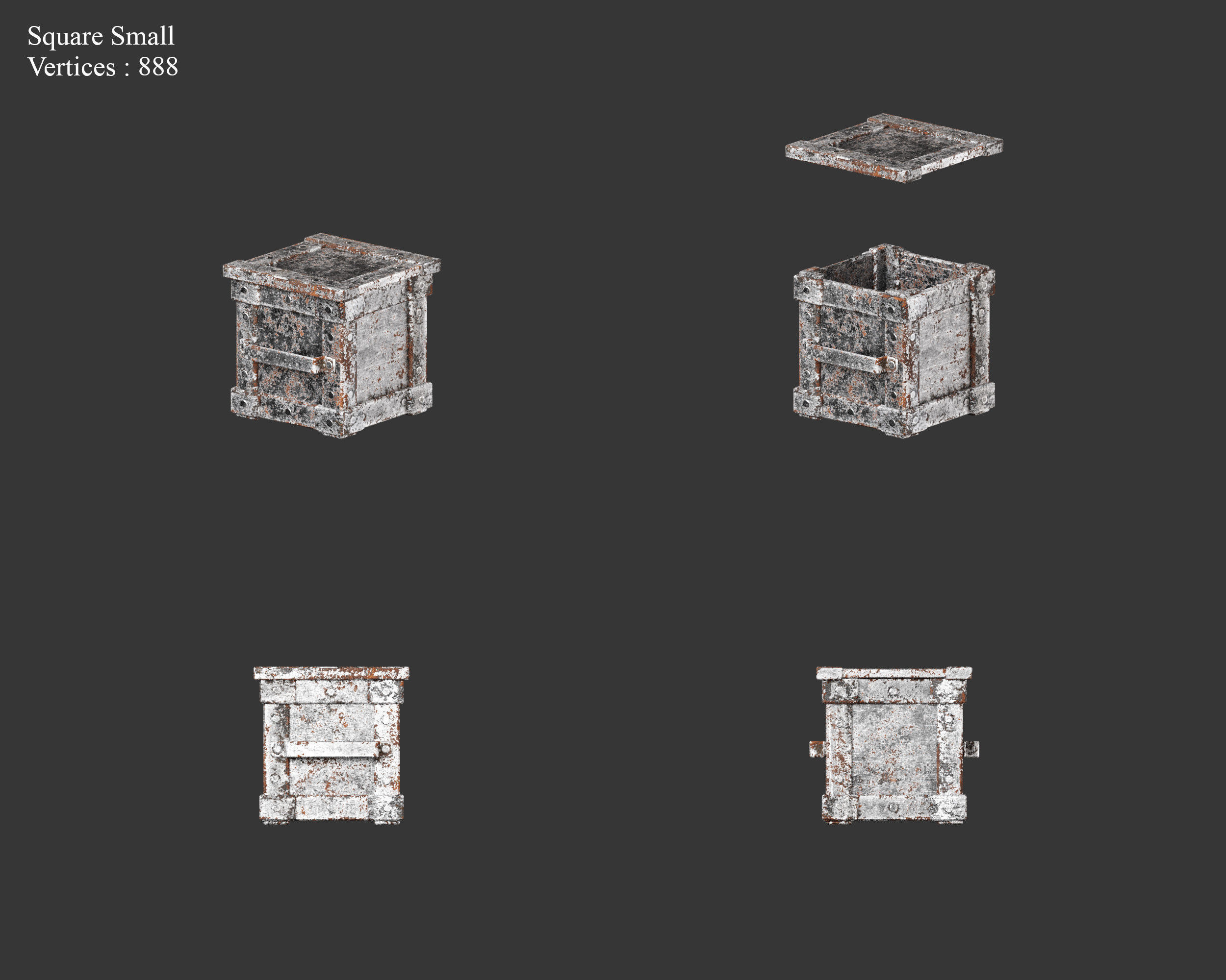 Medieval Collection Containers Metal Crates and Cans _34