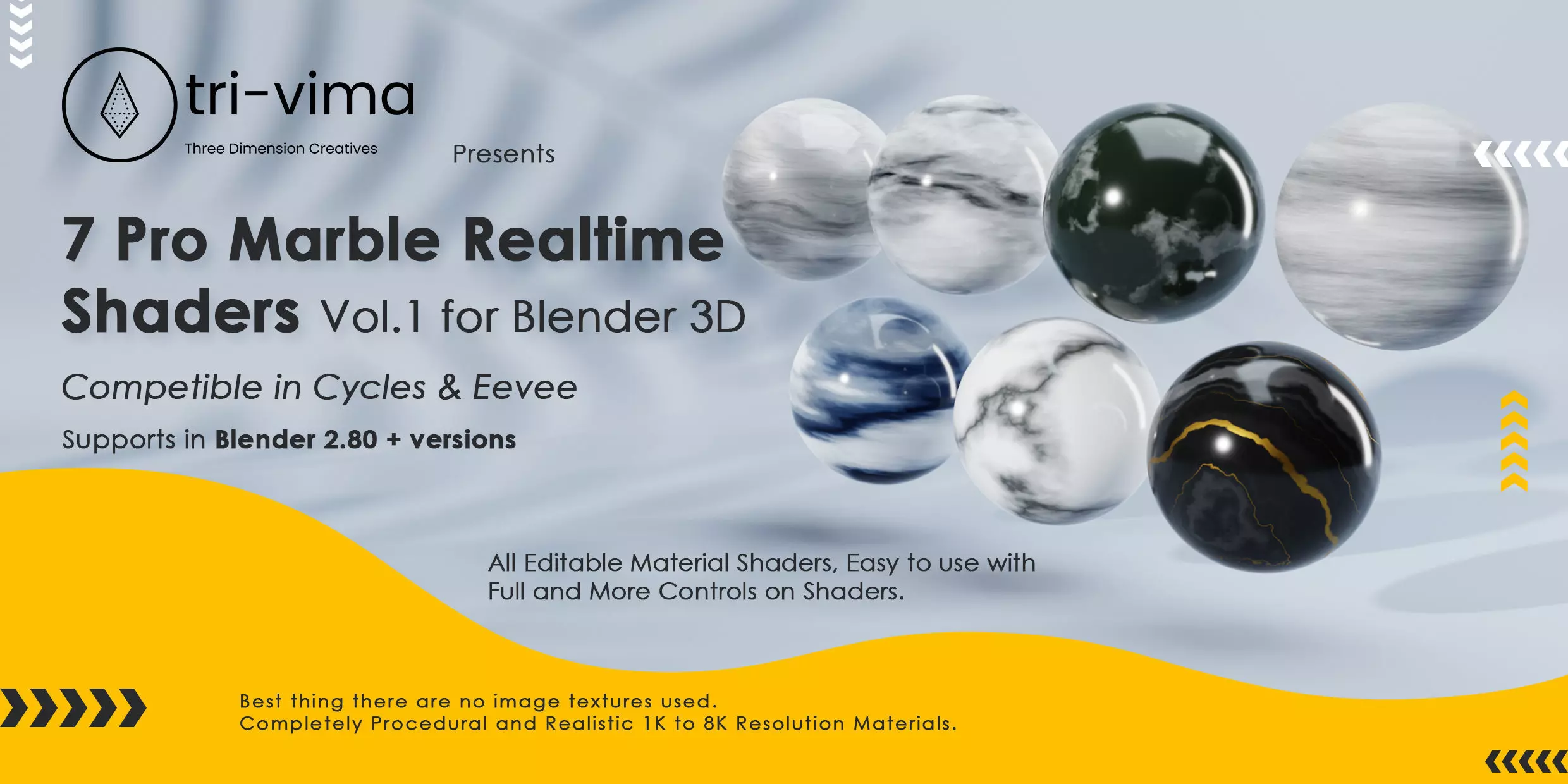 7 Pro Marble Realtime Shaders Volume 01 for Blender 3D Texture