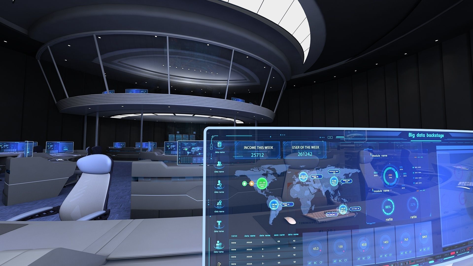 monitoring Center Command Center 3D model_7