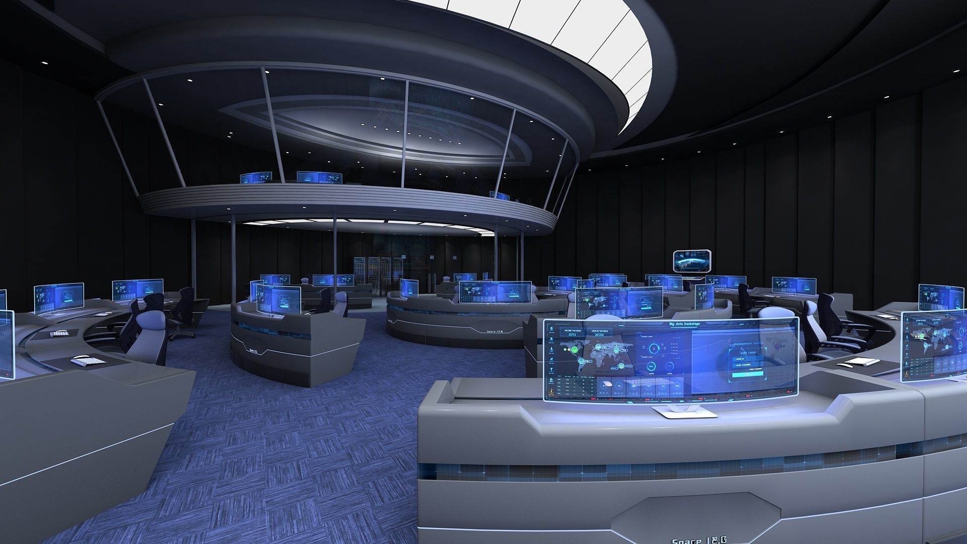 monitoring Center Command Center 3D model_4