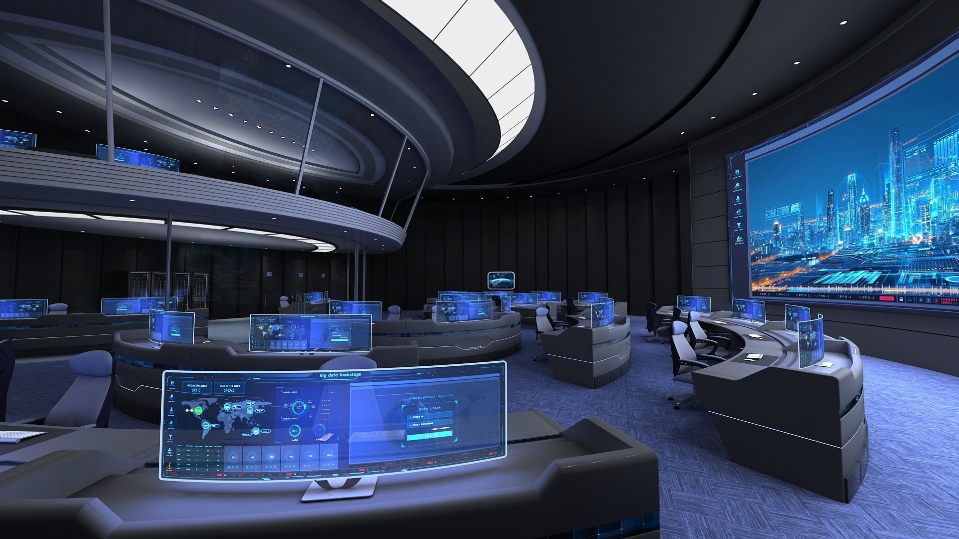 monitoring Center Command Center 3D model_2