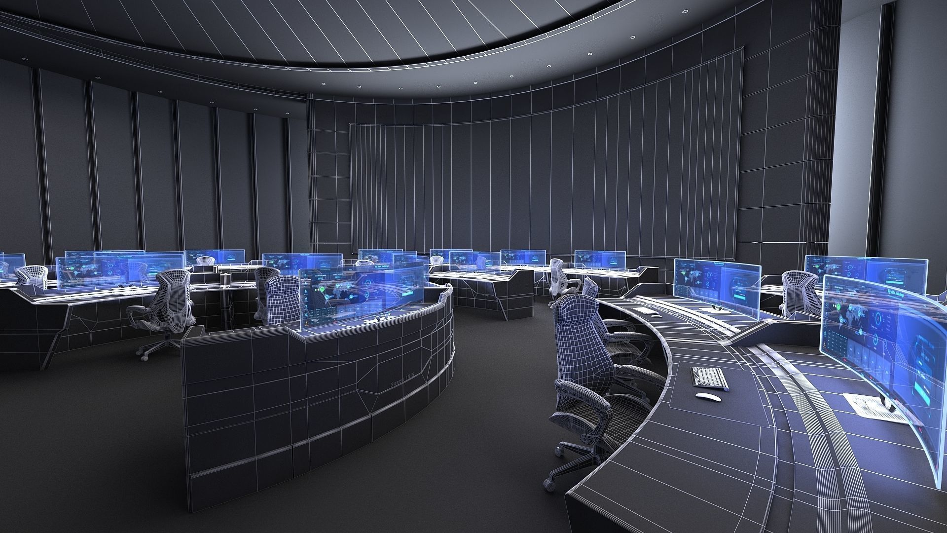 monitoring Center Command Center 3D model_15